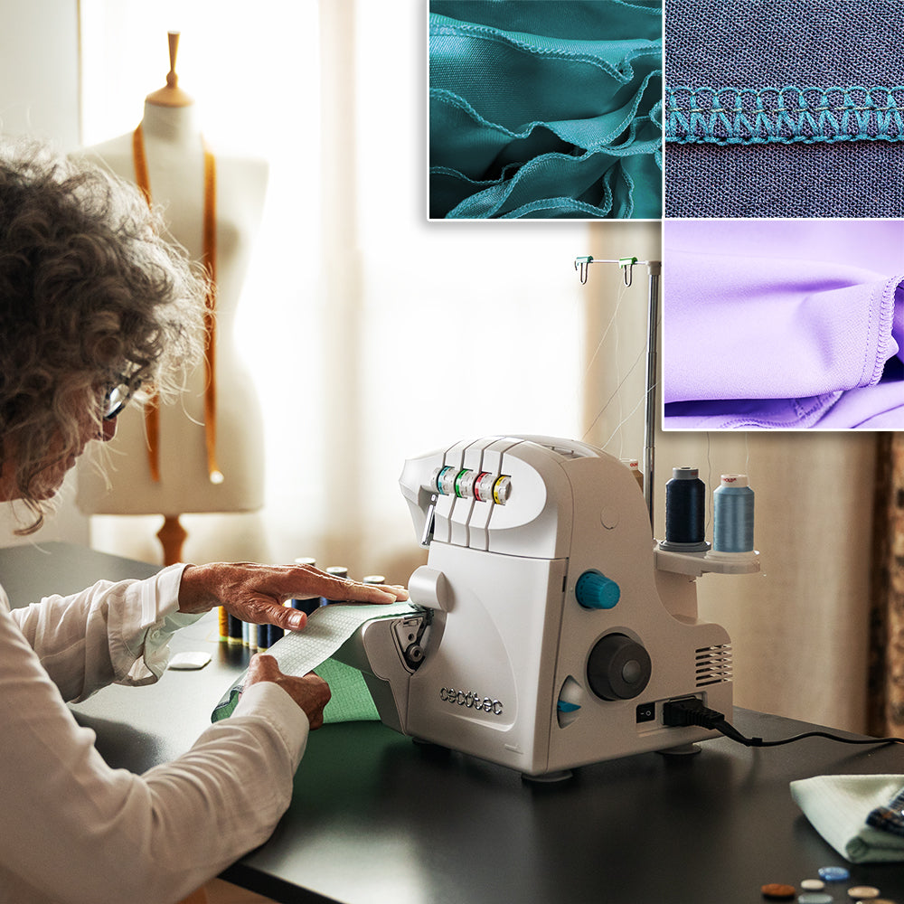 Cecotec BelleCouture Overlock Remalladora 1100 RPM Para Todo Tipo De Tejidos Prensatelas Ajustable