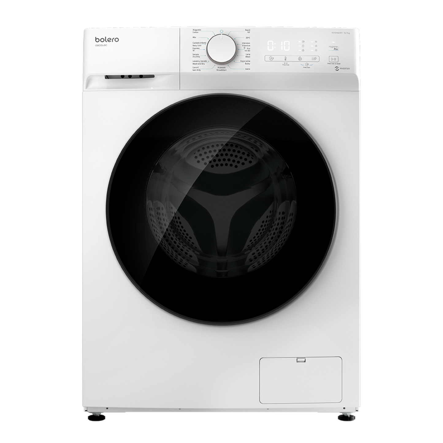 Cecotec Bolero Blanca Lavadora Secadora Wash y Dry 10700 Inverter 10 Kg Lavado 7 Kg Secado 1500 rpm