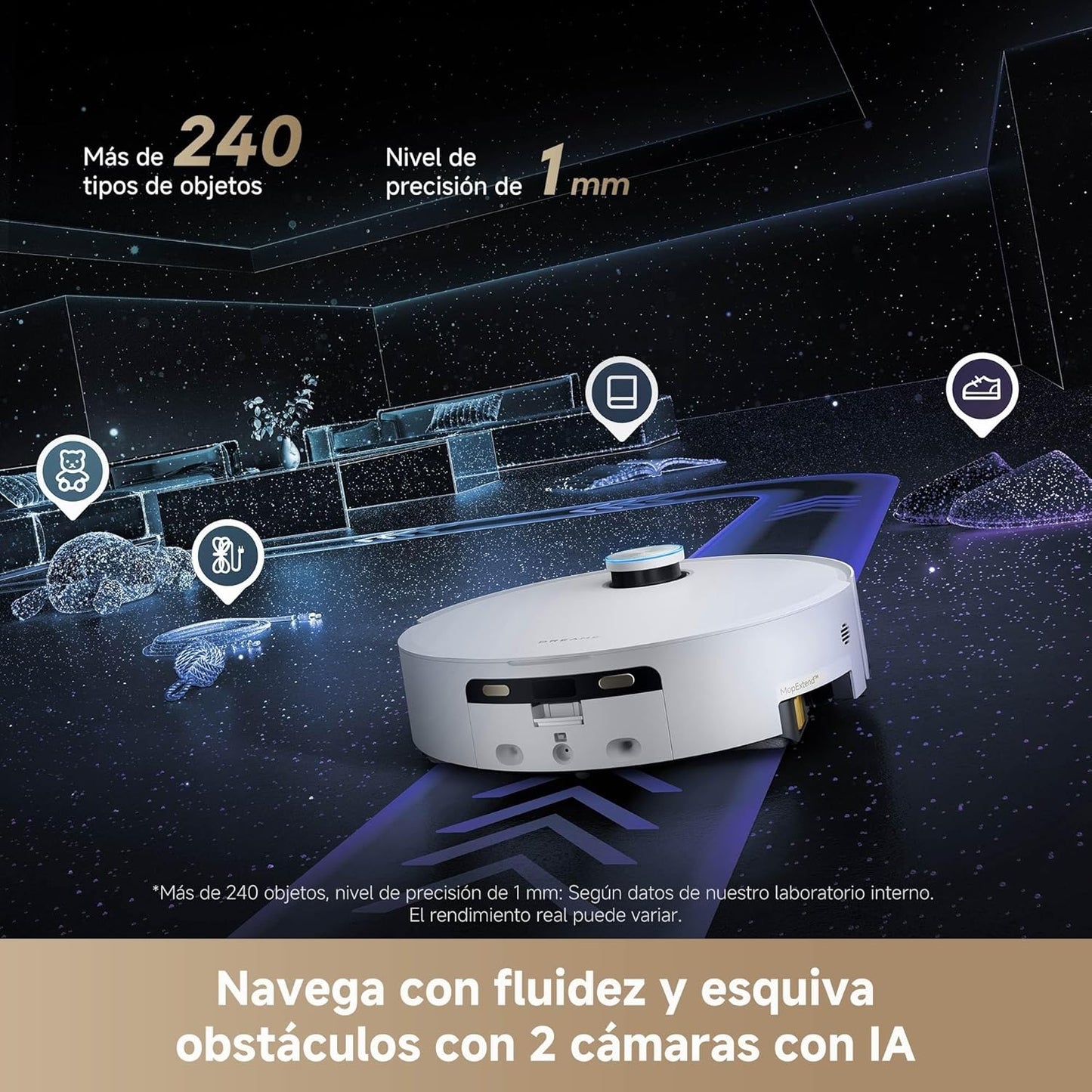 Dreame – Aqua10 Ultra Track Robot aspirador y fregasuelos negro con base automática para hogar