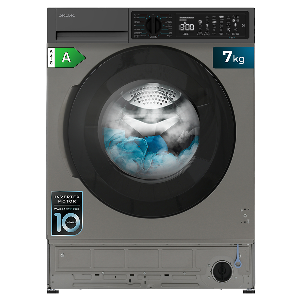 Cecotec Lavadora Bolero DressCode 750 BI Inverter 7 Kg Acero Inoxidable Clase A