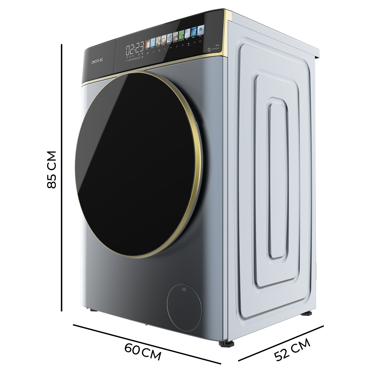 Cecotec Bolero DressCode 8900 Inverter 8 Kg Lavadora Titanium FullColor Clase A Energía