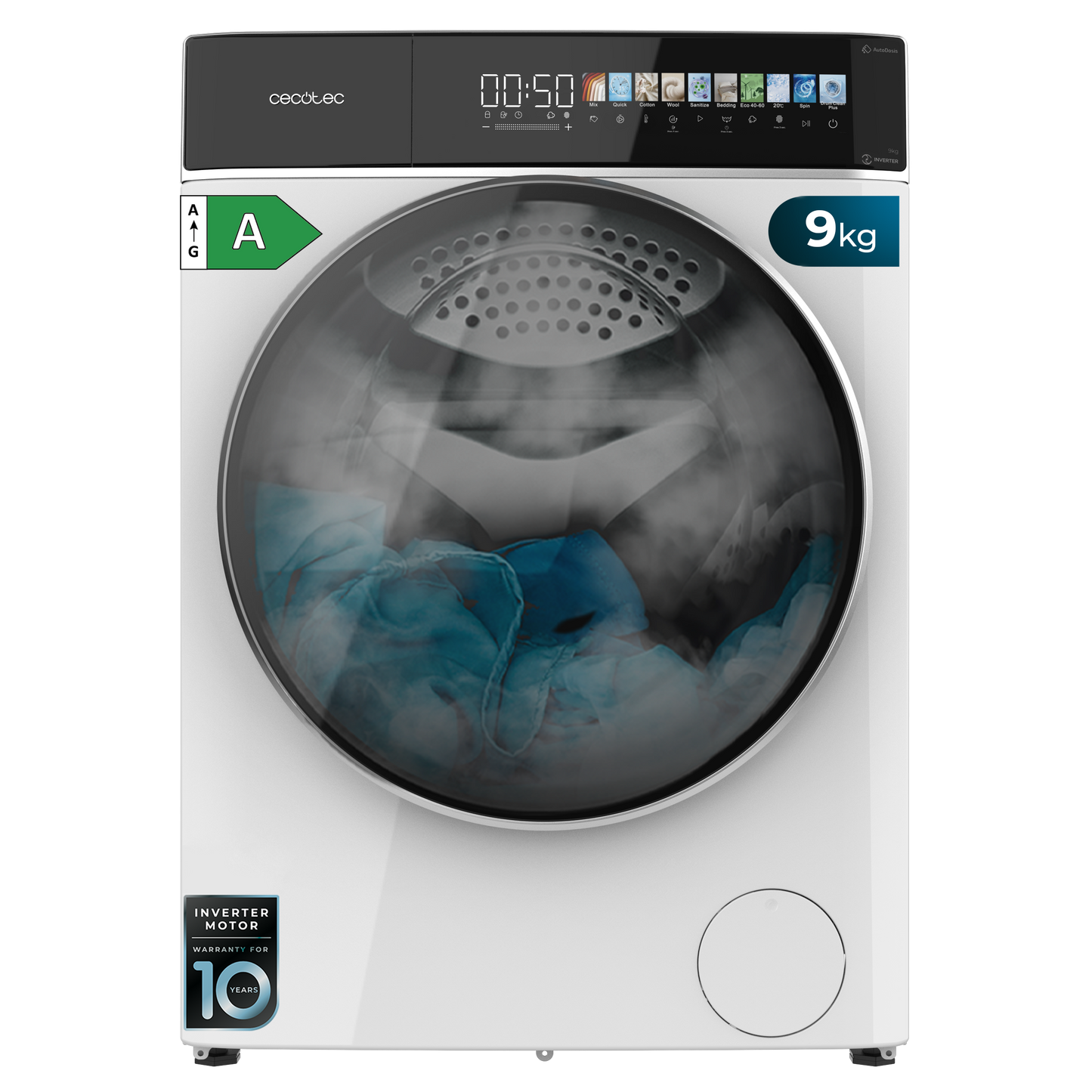 Cecotec Bolero DressCode 9900 Autodose Inverter FullColor A Lavadora 9 kg Carga Frontal