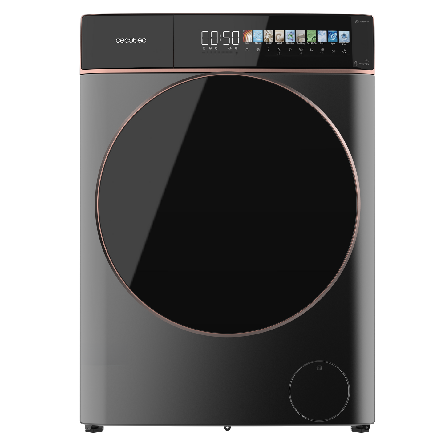 Cecotec Bolero DressCode 9900 Lavadora Inverter Autodose 9 Kg FullColor Steel Con Dosificación Automática