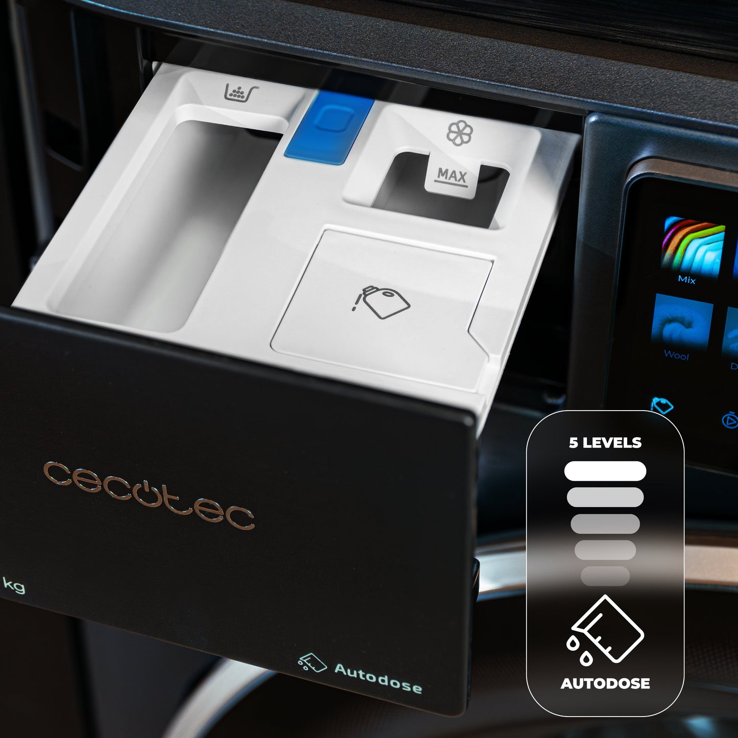 Cecotec Lavadora DressCode 9950 Autodose Inverter 9 kg