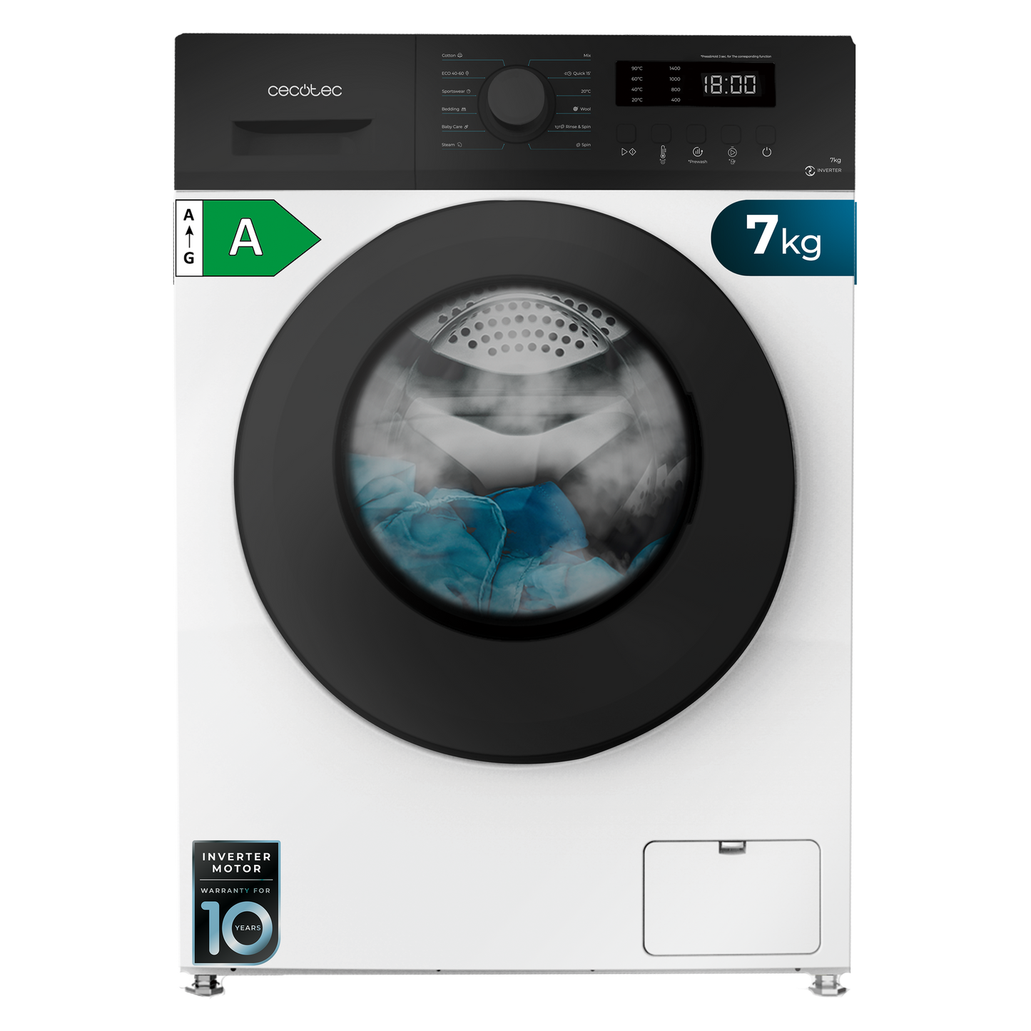 Cecotec Bolero DressCode 7150 Inverter A Lavadora 7 Kg 1400 RPM Con Motor Plus Clase A