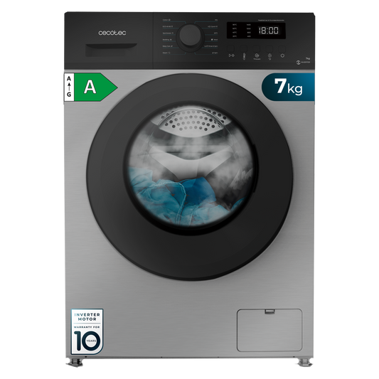 Cecotec Lavadora Frontal Bolero DressCode 7150 Inverter 7 Kg 1400 RPM Motor Inverter Plus Clase A