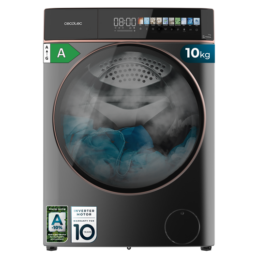 Cecotec Lavadora Bolero DressCode 10900 Inverter FullColor Acero 10 Kg Con Motor Inverter Plus Clase A