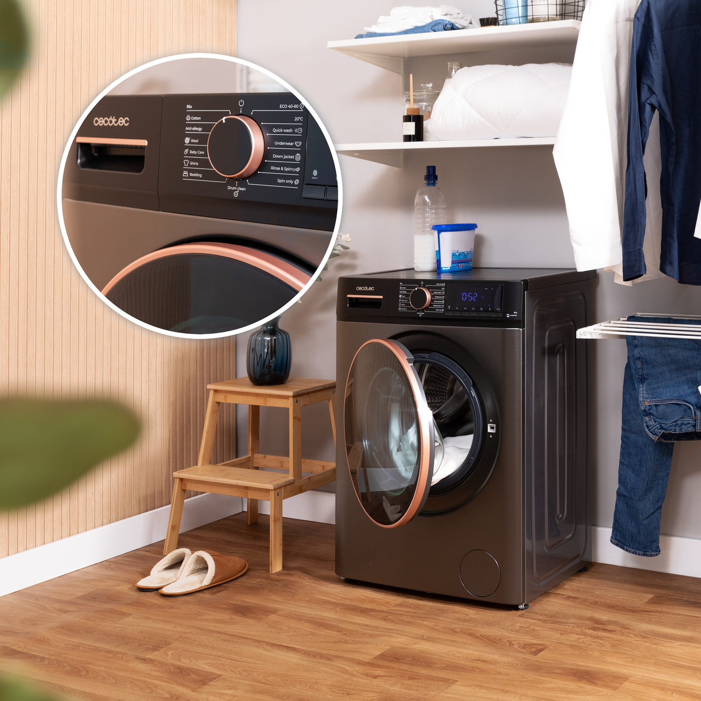 Cecotec Lavadora Bolero DressCode 8610 Inverter, 8 Kg, Clase A, Motor Inverter Plus