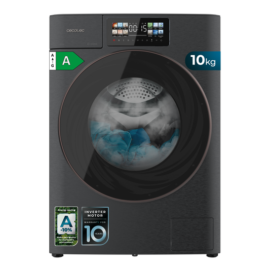 Cecotec Lavadora Bolero DressCode 10950 Autodose Inverter 10 kg 1400 rpm Clase Energetica A Acero
