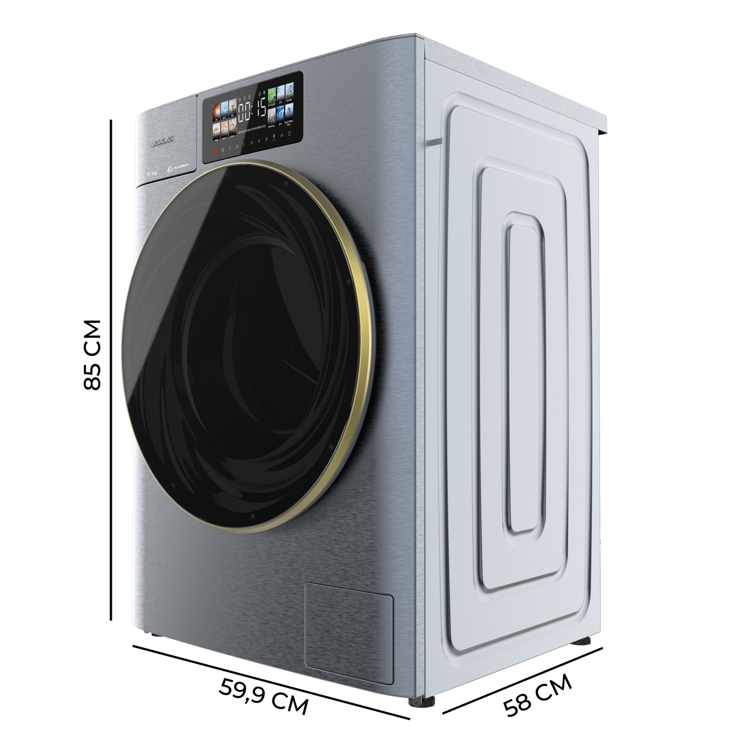 Cecotec Lavadora Bolero DressCode 10950 Autodose Inverter 3D Titanium A Capacidad 10 kg 1400 rpm