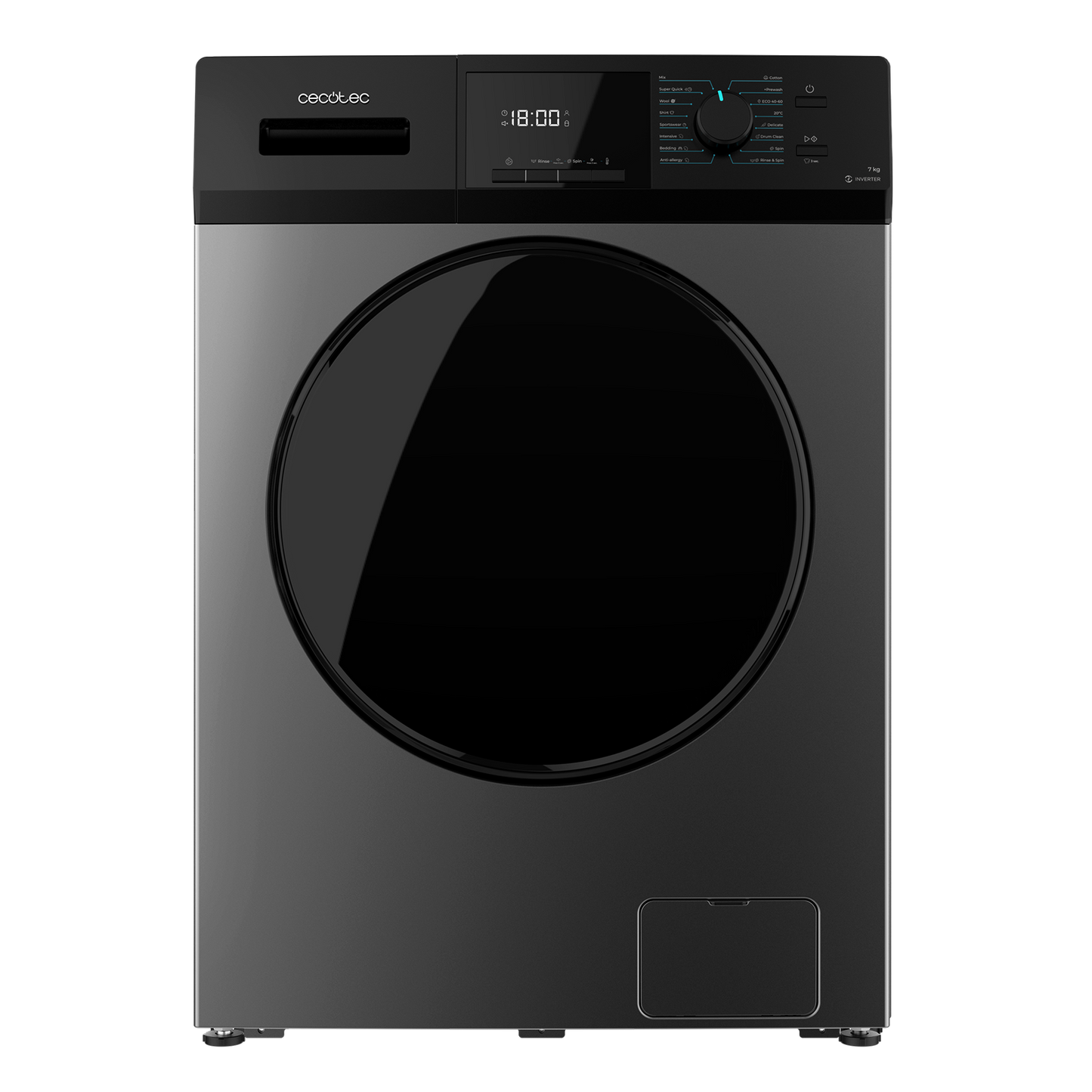 Cecotec Lavadora Bolero DressCode 7410 Inverter Acero 7 Kg 1200 RPM 16 Programas