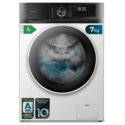 Cecotec Lavadora Bolero Dresscode 7500 Inverter A 7 Kg 1400 RPM 16 Programas Eco