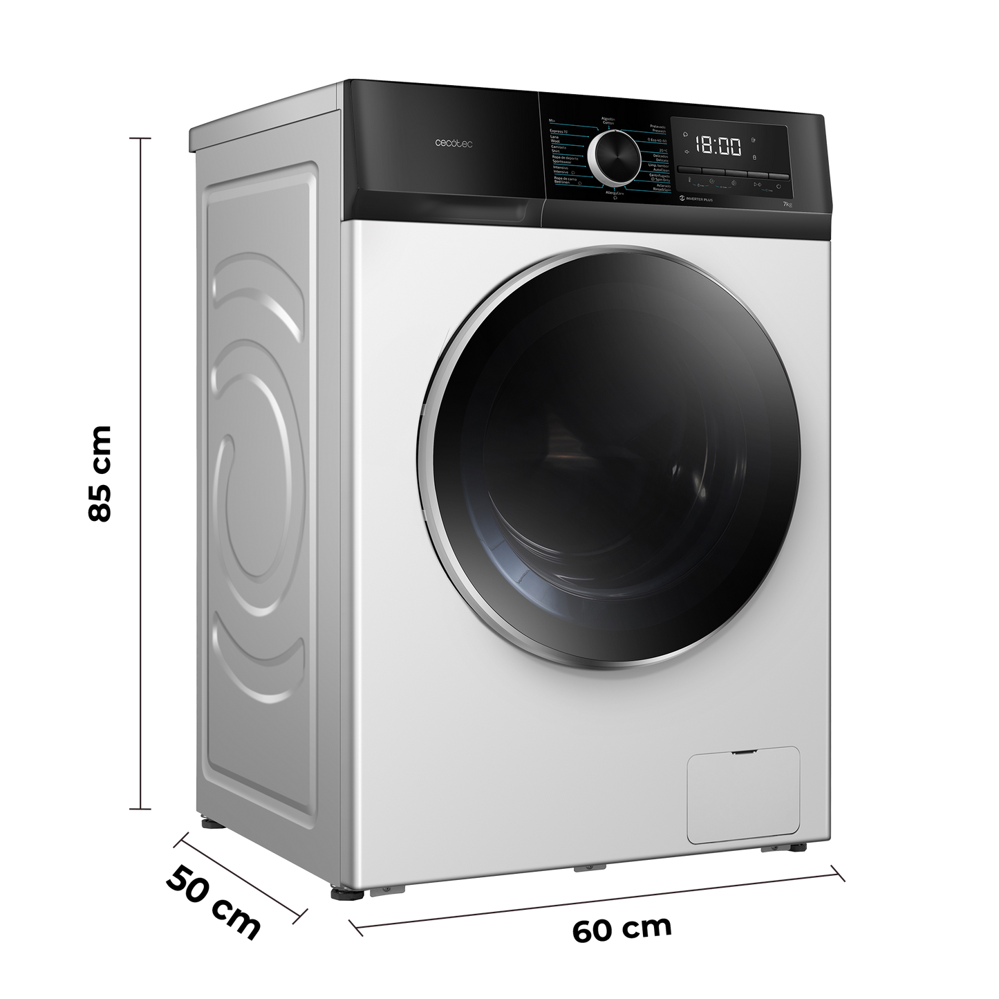 Cecotec Lavadora Bolero Dresscode 7500 Inverter A 7 Kg 1400 RPM 16 Programas Eco