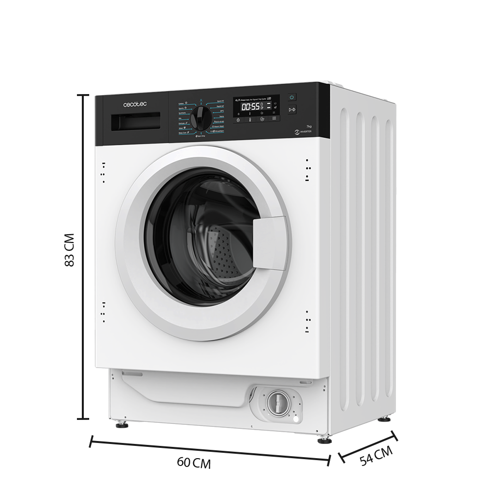 Cecotec Lavadora Bolero DressCode 740 BI Inverter A 7 Kg Carga Frontal Clase A Eficiencia Energética