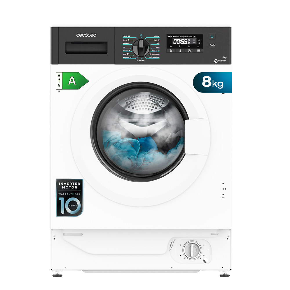 Cecotec Lavadora Bolero Dresscode 840 BI Inverter A 8 Kg Carga Frontal Eficiencia Clase A