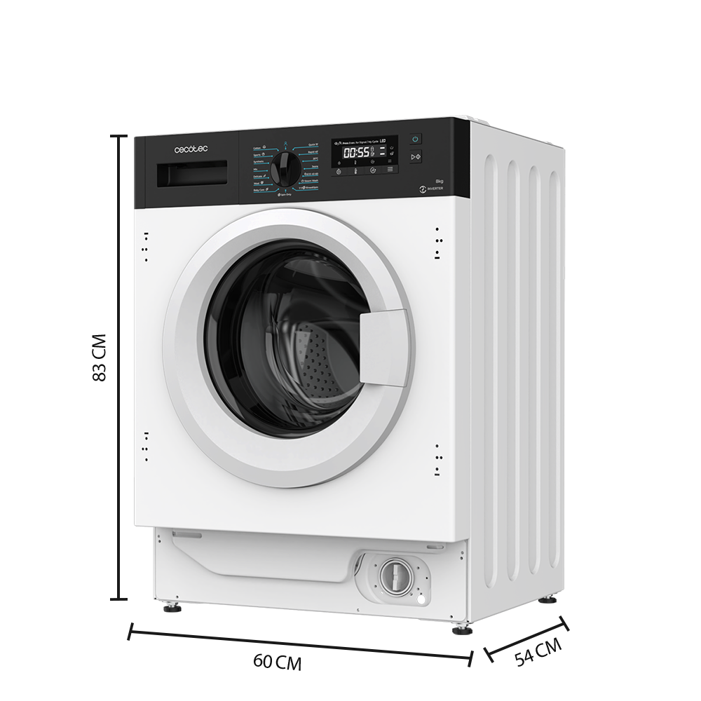 Cecotec Lavadora Bolero Dresscode 840 BI Inverter A 8 Kg Carga Frontal Eficiencia Clase A