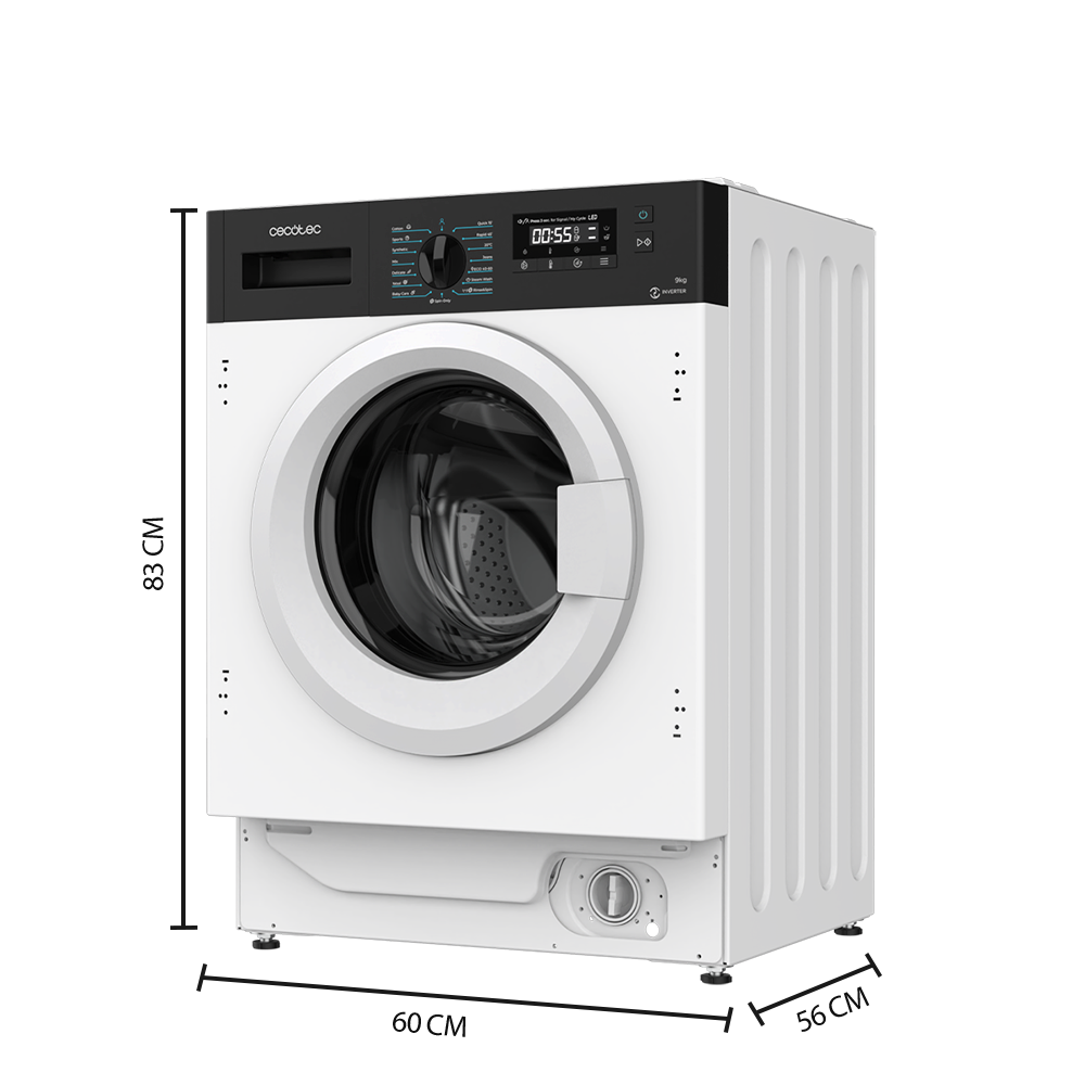 Cecotec Lavadora Bolero DressCode 940 BI Inverter A 9 Kg Con Motor Inverter Alta Eficiencia Energética Clase A