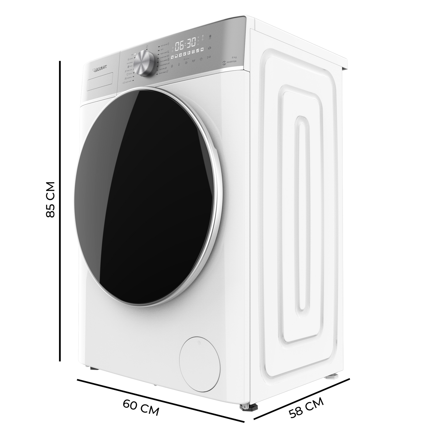 Cecotec Lavadora Bolero DressCode 8800 Inverter A, Carga 8 Kg, Motor Inverter, Alta Eficiencia