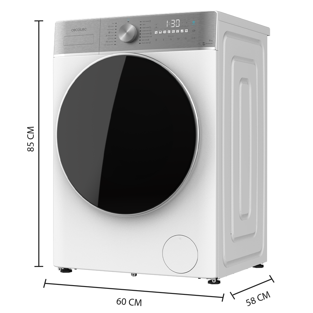 Cecotec Lavadora Bolero DressCode 9800 Inverter A 9 Kg Con Motor Inverter Plus Eficiencia A