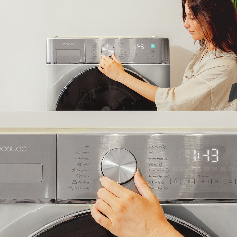 Cecotec Bolero Wash y Dry 10680 Inverter Steel 10 Kg Clase A Lavadora Secadora Con Motor Inverter Plus