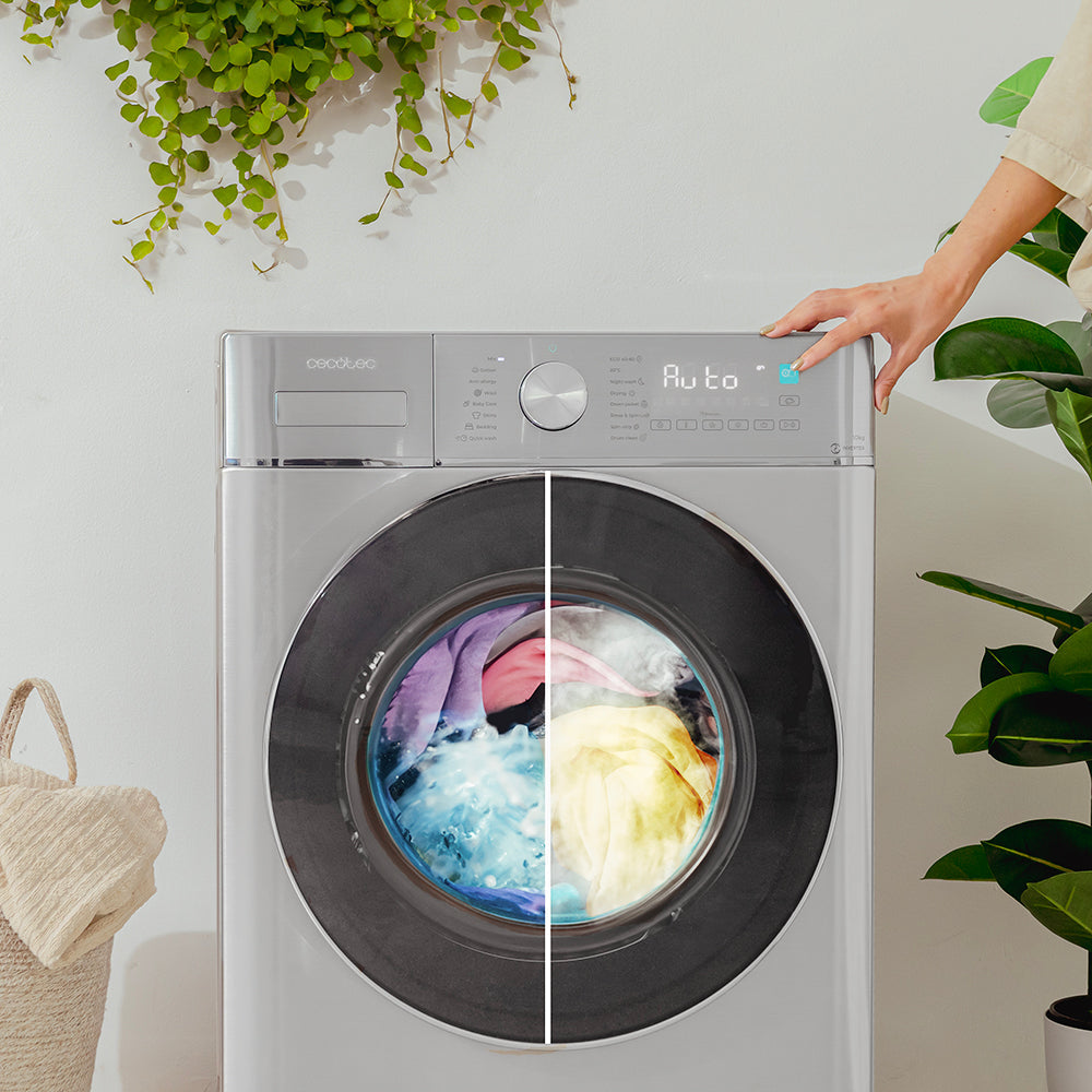 Cecotec Bolero Wash y Dry 10680 Inverter Steel 10 Kg Clase A Lavadora Secadora Con Motor Inverter Plus