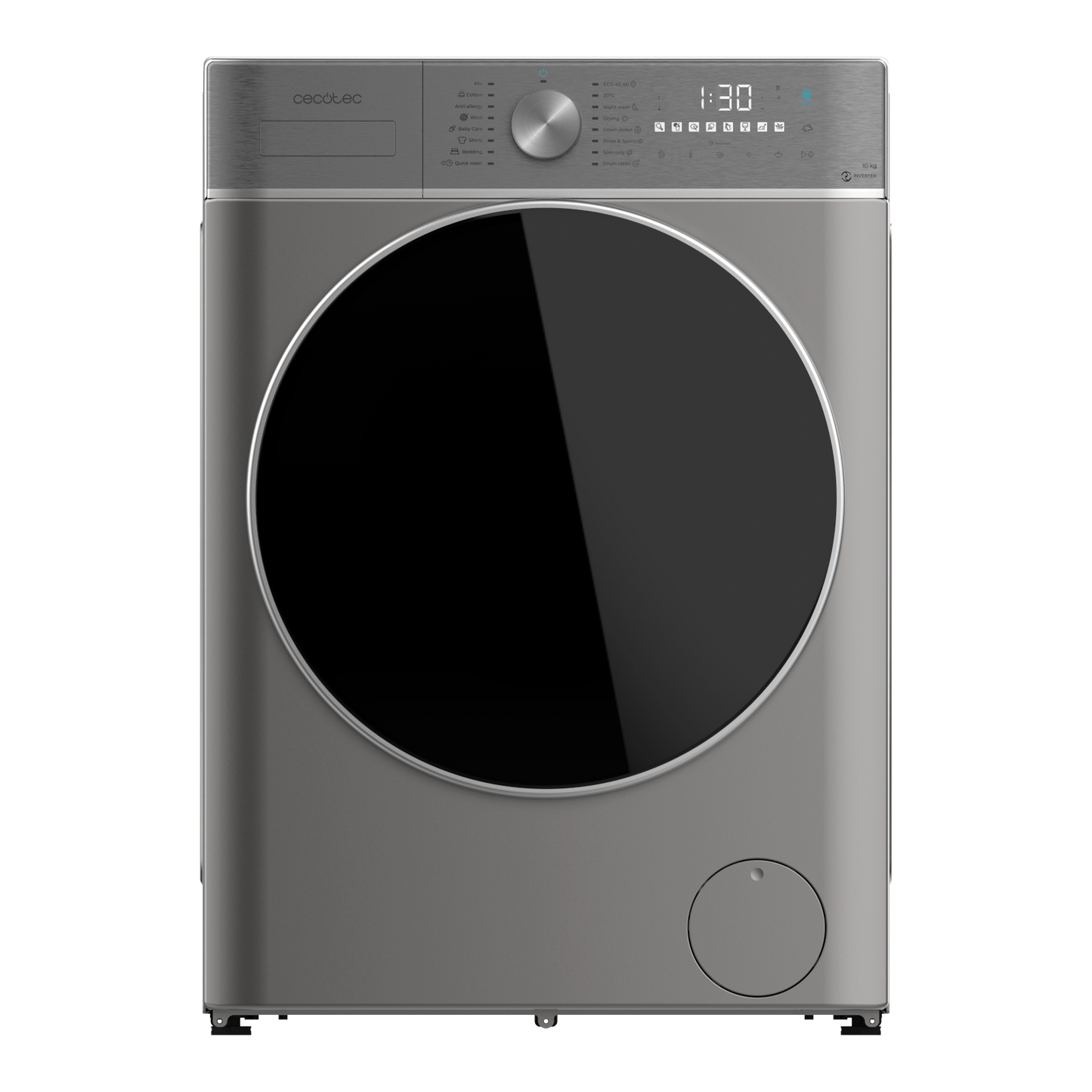 Cecotec Bolero Wash y Dry 10680 Inverter Steel 10 Kg Clase A Lavadora Secadora Con Motor Inverter Plus