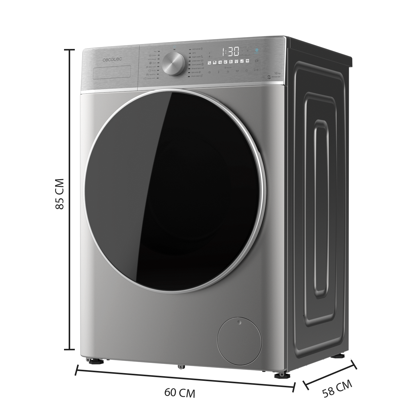 Cecotec Lavadora Bolero DressCode 10800 Inverter Steel A 10 Kg Clase A Energetica