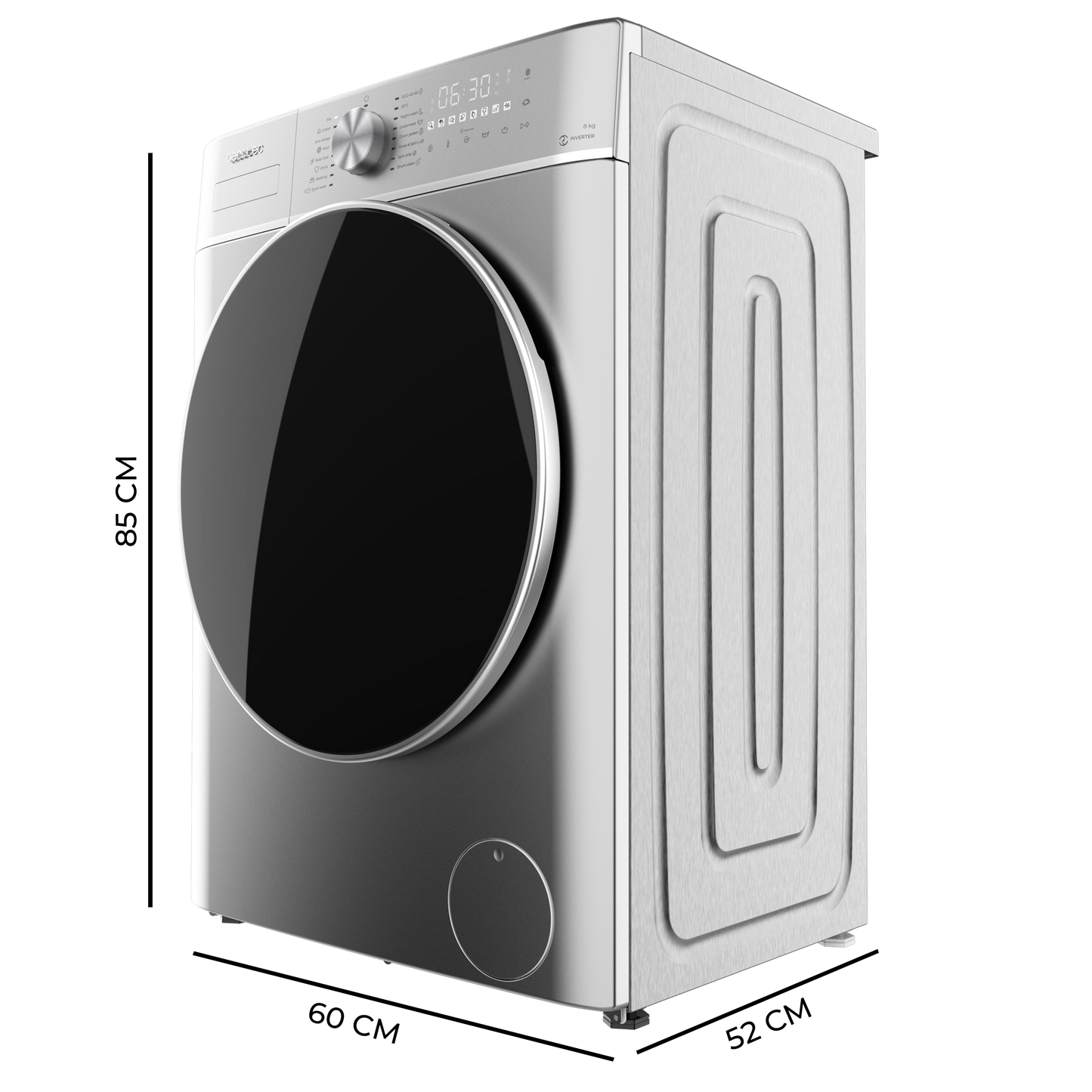 Cecotec Bolero DressCode 8800 Lavadora Inverter 8 kg Acero Clase A Motor Inverter Plus Eficiencia Energética