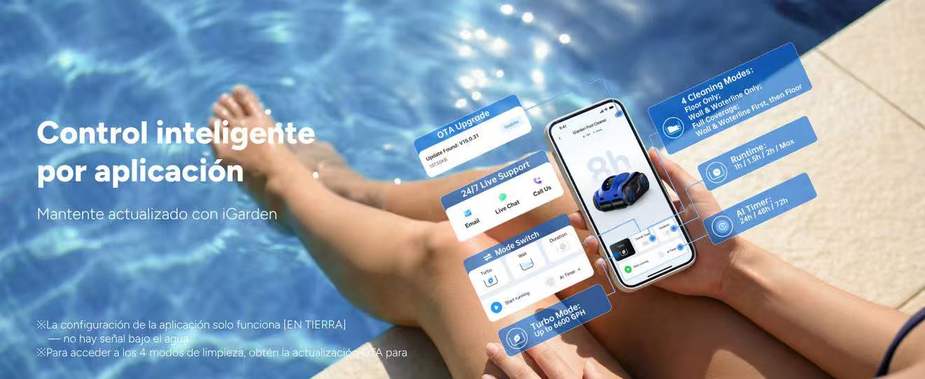 iGarden K80 robot limpiafondos de piscina sin cable automático