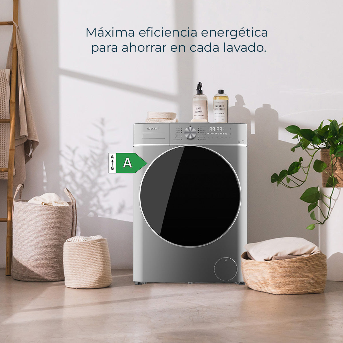 Cecotec Bolero DressCode 8800 Lavadora Inverter 8 kg Acero Clase A Motor Inverter Plus Eficiencia Energética