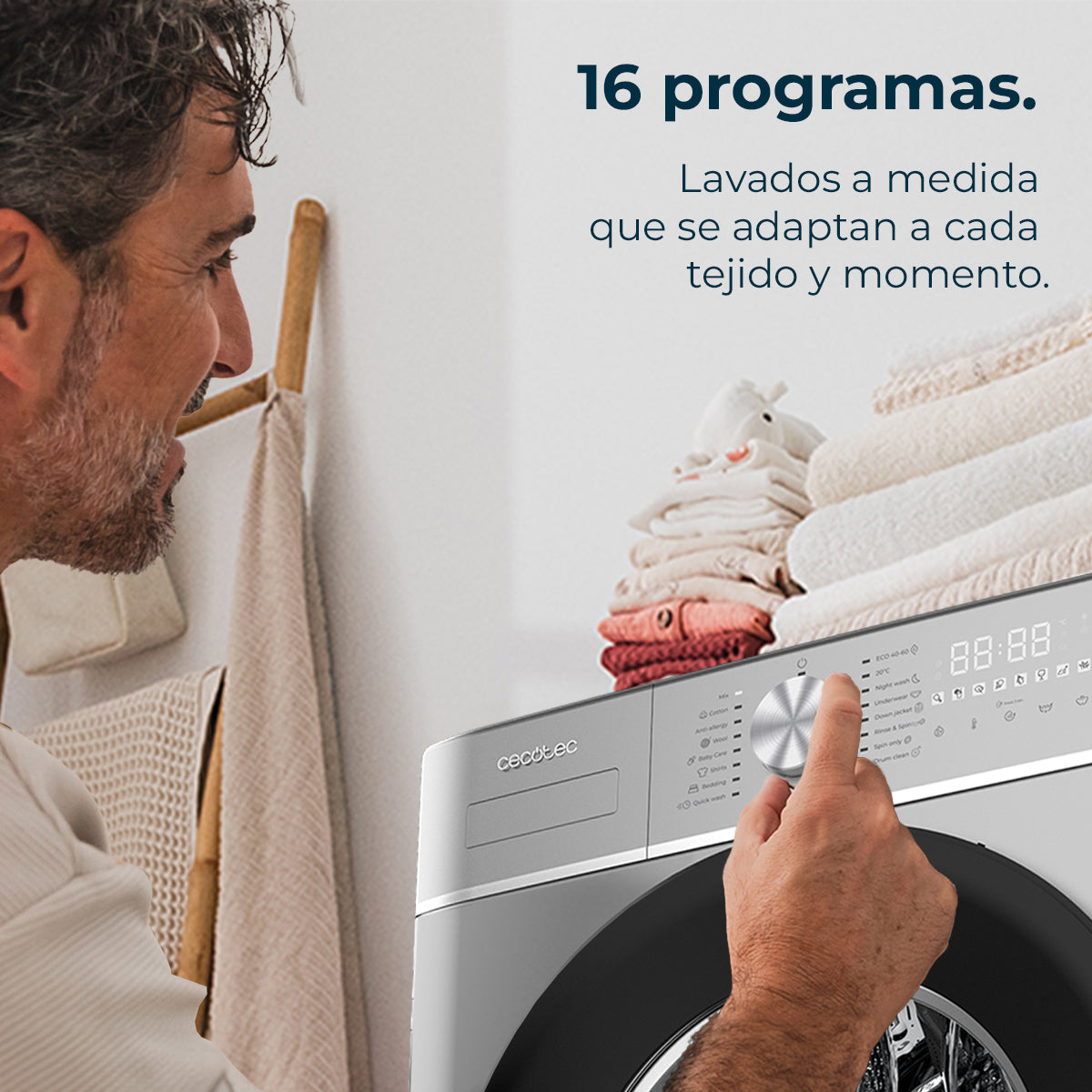 Cecotec Bolero DressCode 8800 Lavadora Inverter 8 kg Acero Clase A Motor Inverter Plus Eficiencia Energética