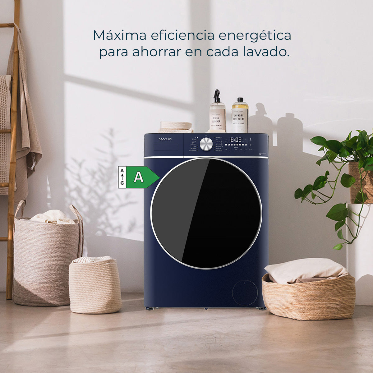 Cecotec Bolero DressCode 9800 Lavadora Inverter 9 Kg Azul Hielo Clase A Con Motor Inverter Plus