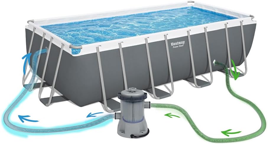 Bestway – Power Steel piscina desmontable rectangular (404 × 201 × 100 cm)