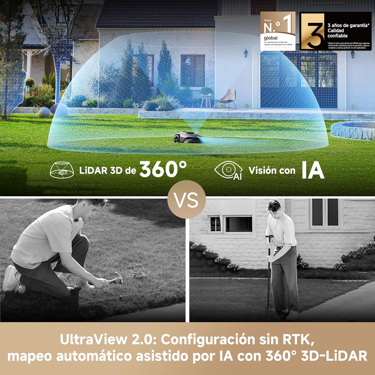 Mova – LiDAX Ultra 1600 robot cortacésped sin cable perimetral