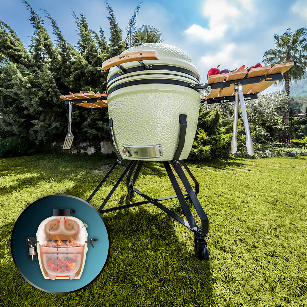 Cecotec DragonFire 6600 Barbacoa Cerámica Cámara de Cocción y Parrilla Hermética Hasta 1000C