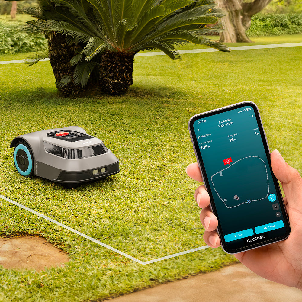 Cecotec Conga GrassHopper 500 Map Connected Robot Cortacésped para 500 m2 con Mapeo Inteligente