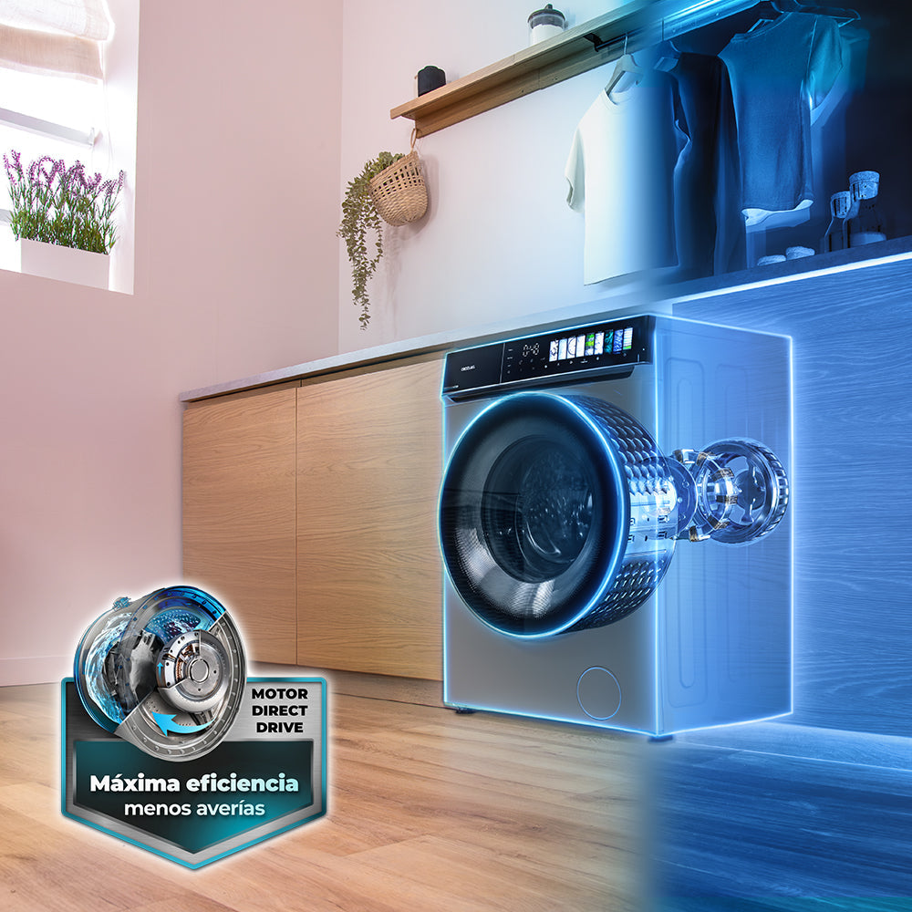 Cecotec Bolero DressCode 8970 Direct Drive Lavadora 8 Kg Clase A Acero Con Programas De Lavado Y Ahorro De Energía