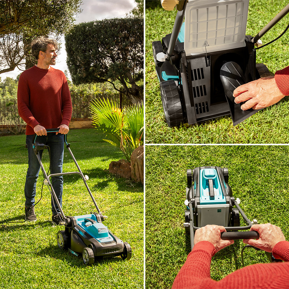 Cecotec Cortacésped Eléctrico Terrenator 360 Flex Z 1500 W Sistema Z Tech Altura Centralizada