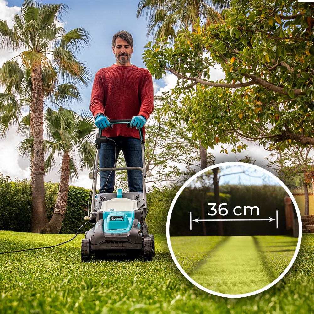 Cecotec Cortacésped Eléctrico Terrenator 360 Flex Z 1500 W Sistema Z Tech Altura Centralizada