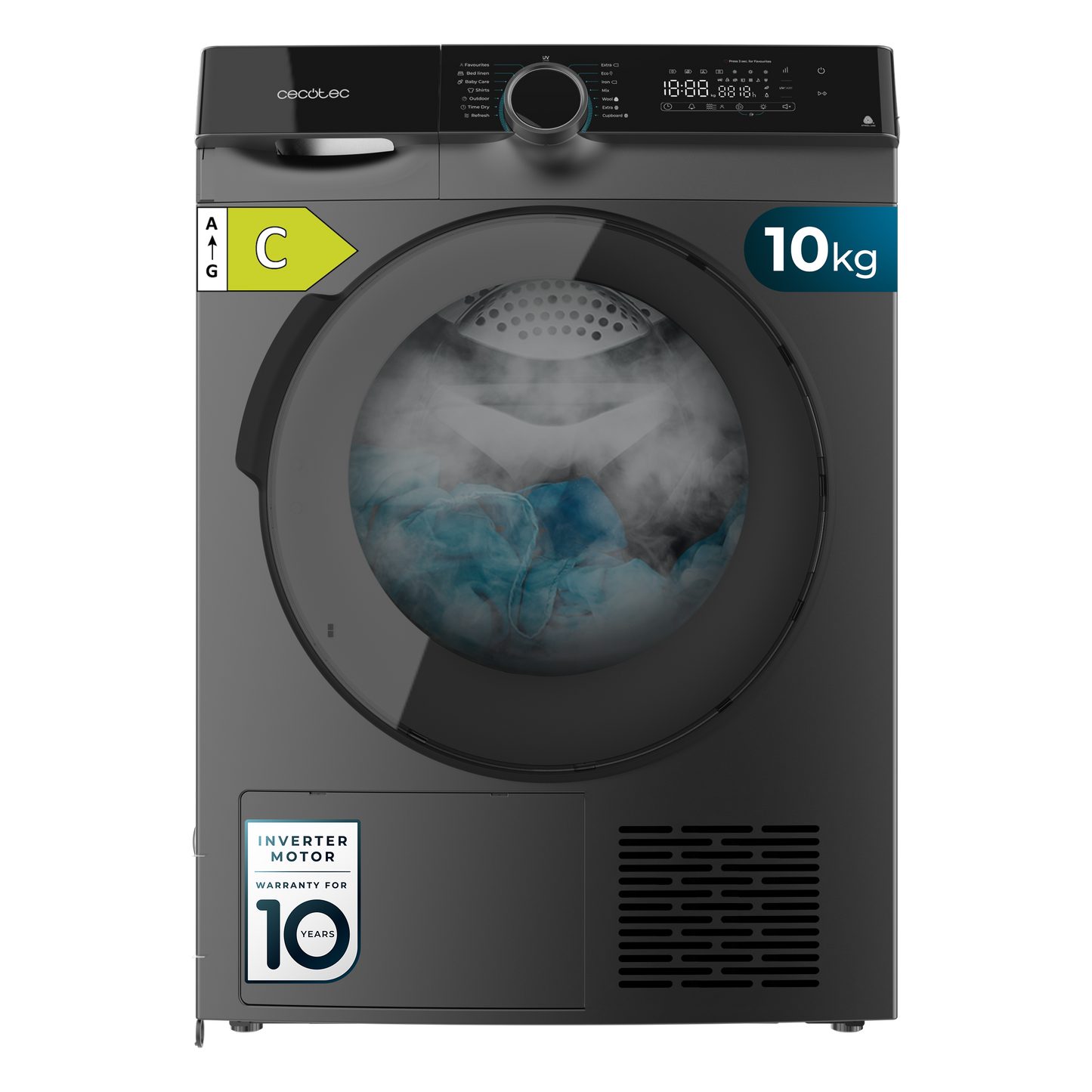 Cecotec Bolero DressCode Dry 10505 Secadora de 10 kg Bomba de Calor Inverter Clase C