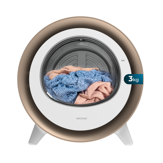 Cecotec Bolero DressCode Dry 3500V Gold Secado Rápido Eficiente 3 kg Diseño Oro Cromado Compacto para Hogar