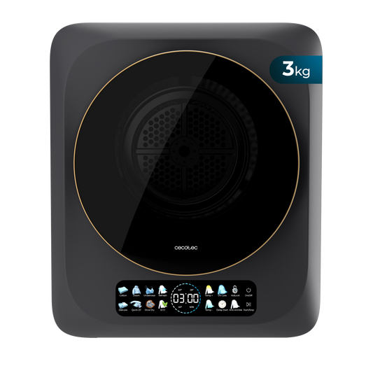Cecotec Bolero DressCode Dry 3400V Secadora de Ropa Compacta 3 kg Negro Evacuación Exterior