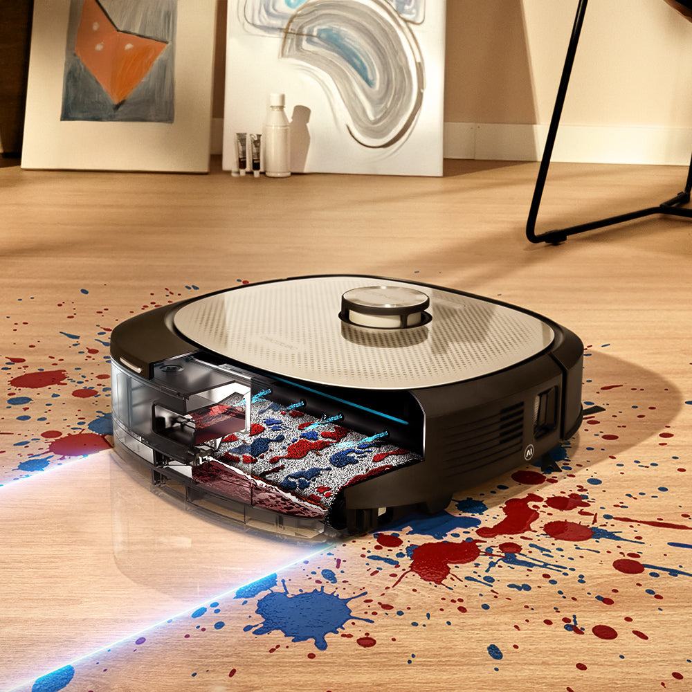 Cecotec Conga Z100 Robot Aspirador IA Con LaserEye Y AquaCycle Detección De Objetos Y Fregado Profesional