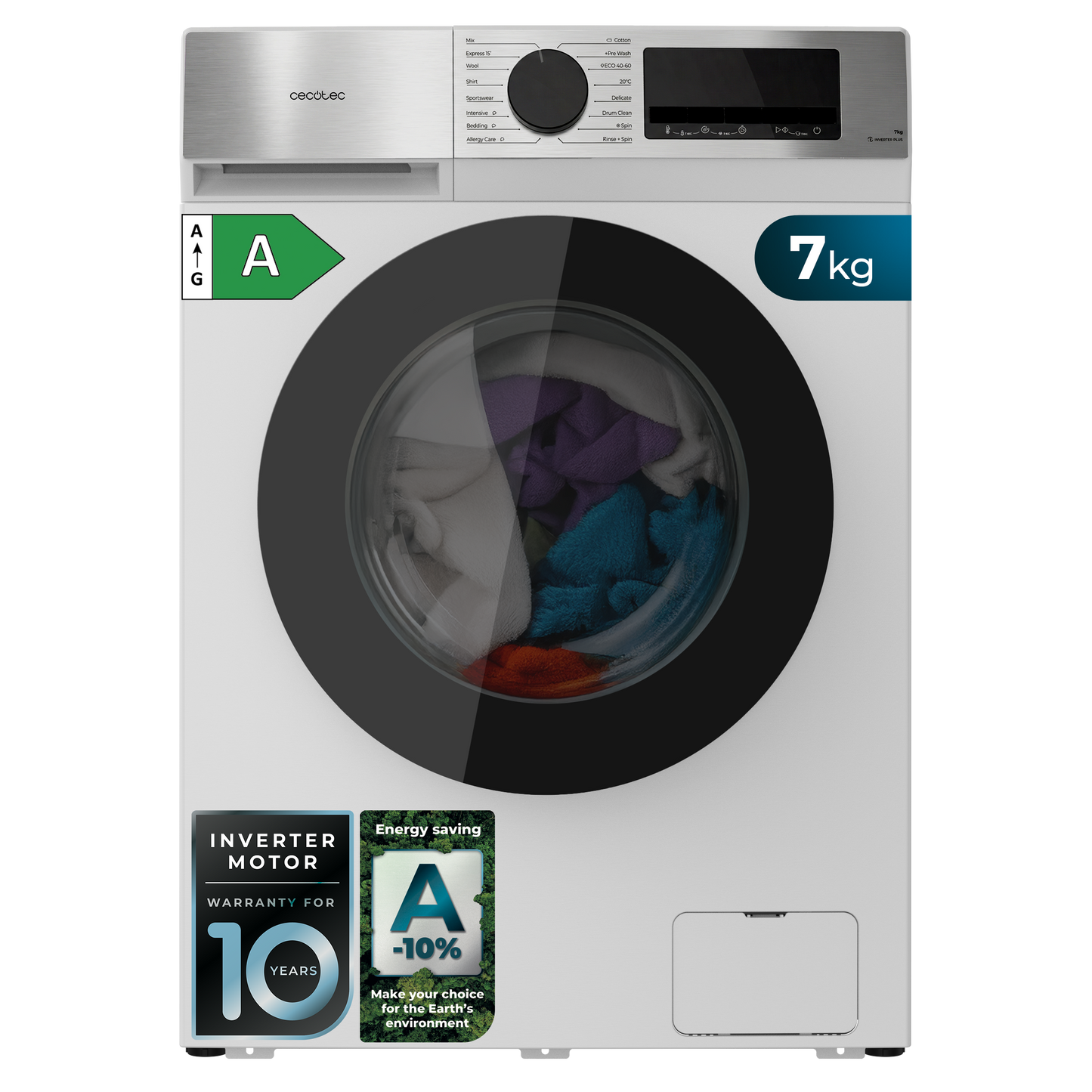 Cecotec Lavadora Bolero DressCode 7450 7 Kg 1200 Rpm