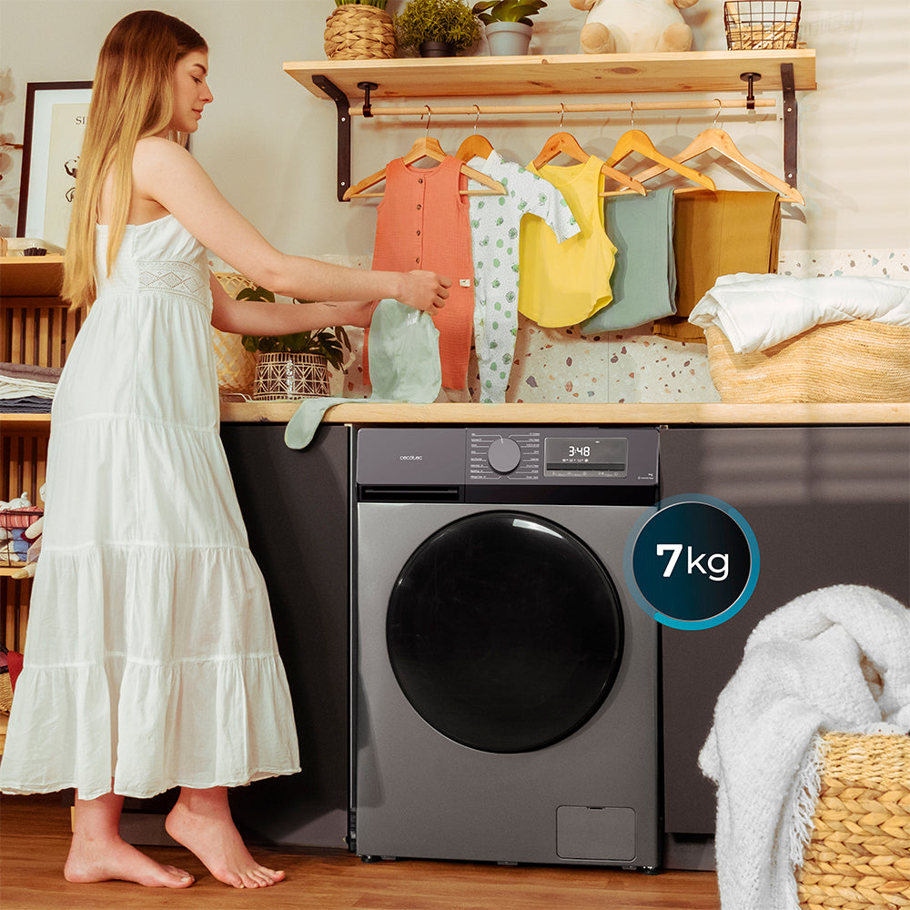 Cecotec Lavadora Bolero DressCode 7450 Inverter Acero, 7 Kg, 1200 RPM, Clase A Eficiencia Energetica