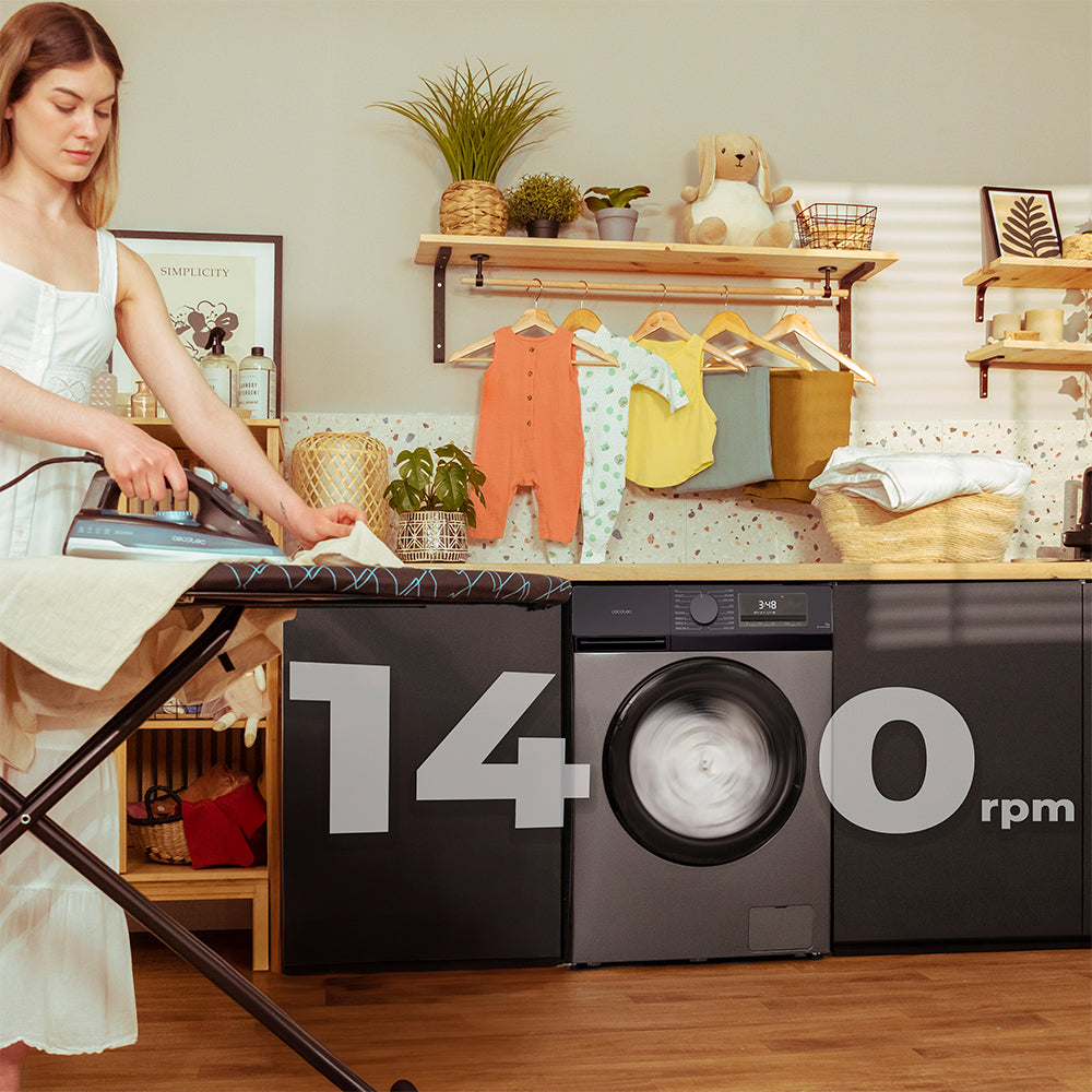 Cecotec Lavadora Bolero DressCode 7450 Inverter Acero, 7 Kg, 1200 RPM, Clase A Eficiencia Energetica