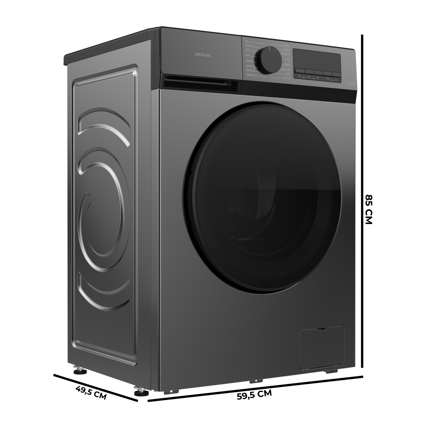 Cecotec Lavadora Bolero DressCode 7450 Inverter Acero, 7 Kg, 1200 RPM, Clase A Eficiencia Energetica