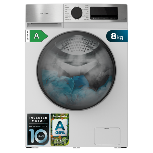 Cecotec Bolero DressCode 8450 Inverter Lavadora 8 kg con Motor Inverter y Alta Eficiencia