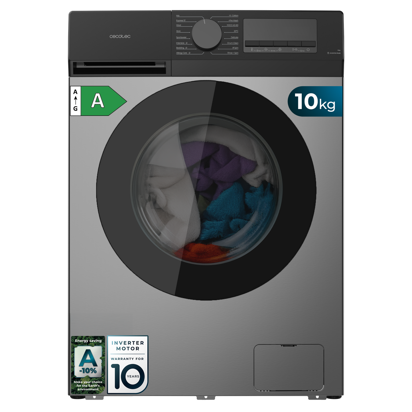 Cecotec Lavadora Bolero DressCode 10450 10 kg Inverter