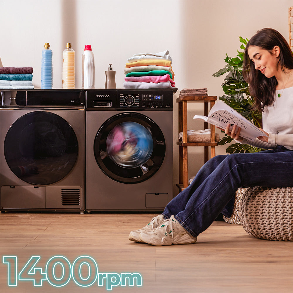 Cecotec Bolero DressCode 9155 Lavadora Inverter 9 Kg 1400 RPM Acero Inoxidable Ahorro Energético